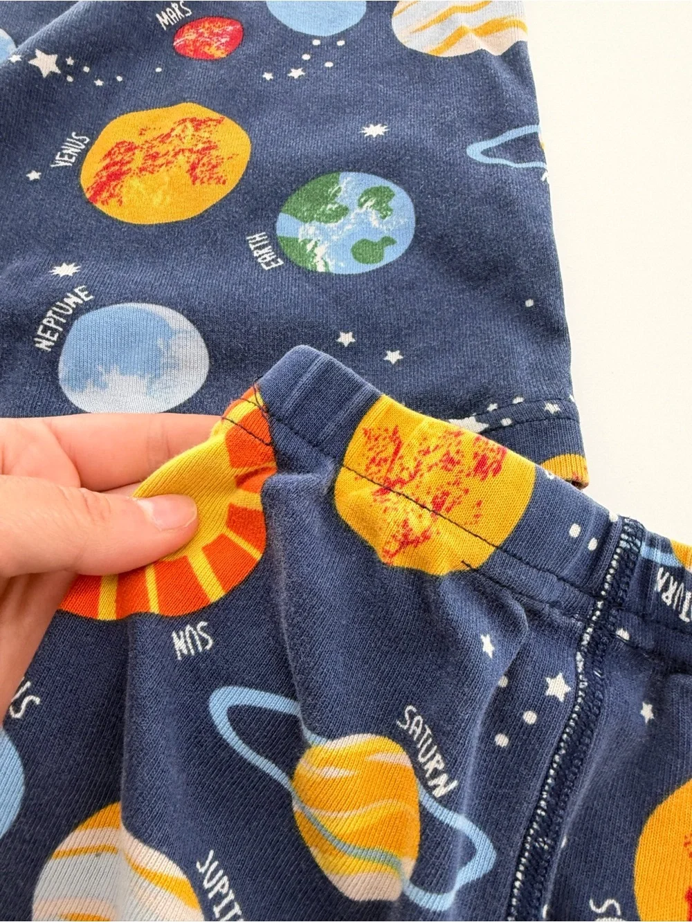 Hanna Andersson Short Sleeve John Pajama Set Milky Way Space Boy Kids Blue 60612